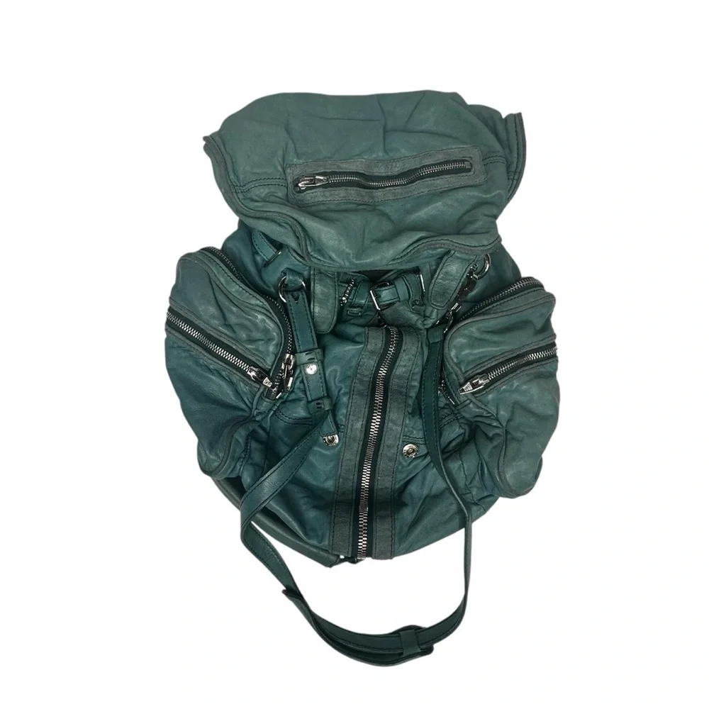 Alexander Wang Supple Lambskin Marti Convertible Moto Backpack Bag turquoise